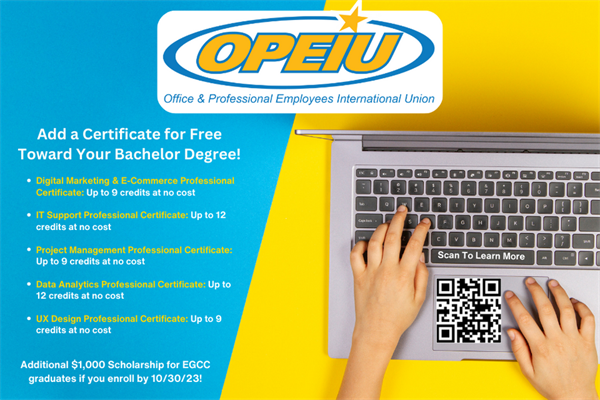 OPEIU Members May Accelerate Their Bachelor’s Degree  by Adding a FREE Stackable Certificate!