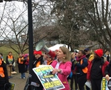 AFL-CIO Secretary-Treasurer Liz Shuler welcomes the crowd of labor marchers in D.C.