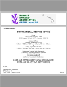 Join Us for Informational Meetings Sept 12 & 13